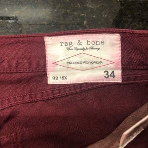 Men’s rag and bone burgundy pants